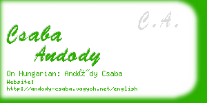 csaba andody business card